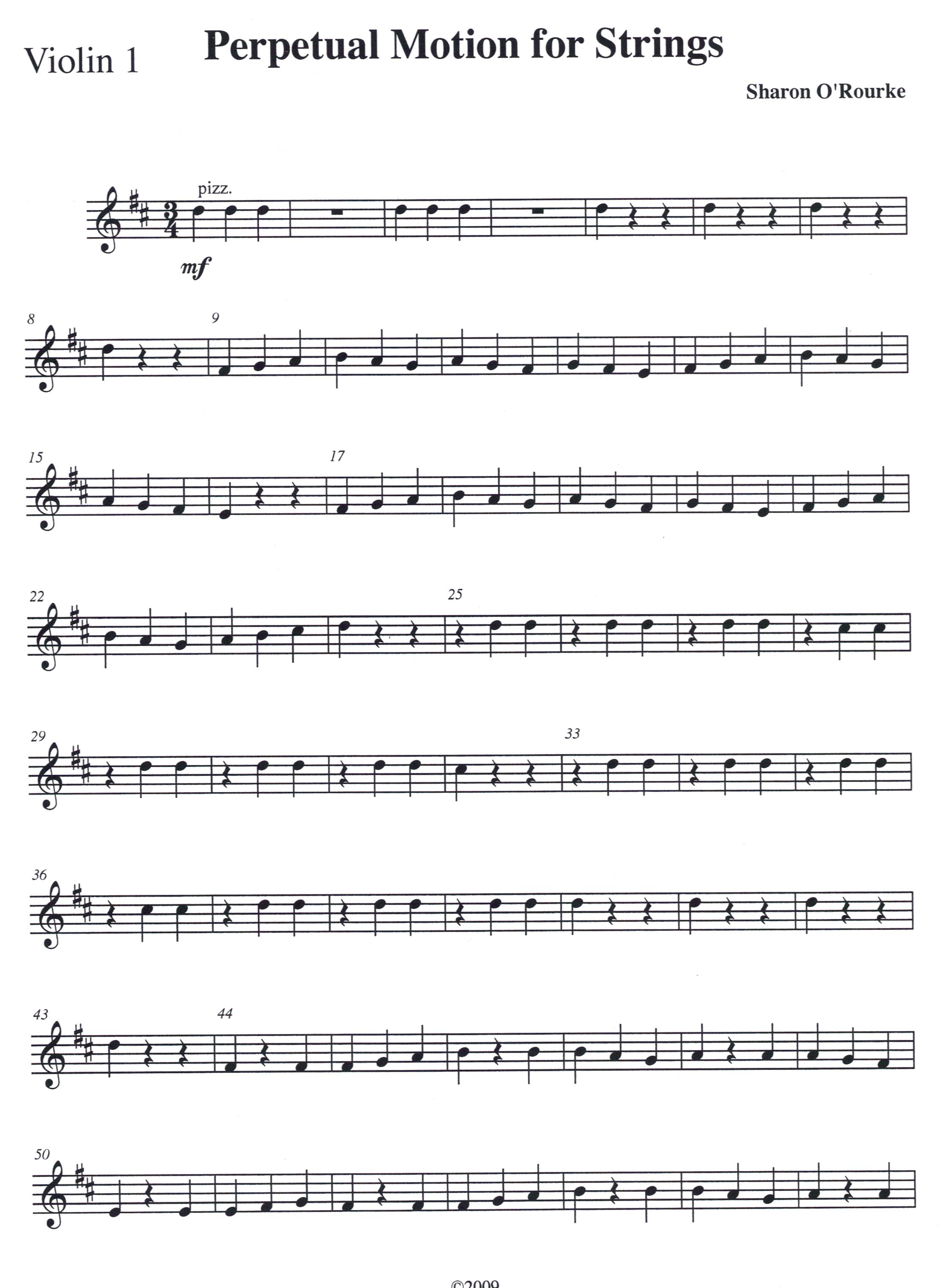 sharon o perpetual motion violin sheet music